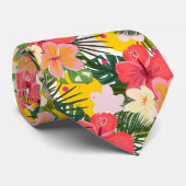 Lebhafte, personalisierbare tropische Flora Krawatte (Gerollt)