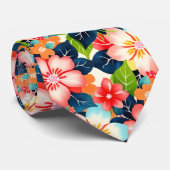 Lebhafte, personalisierbare tropische Flora Krawatte (Gerollt)