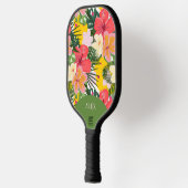 Lebhafte, personalisierbare tropische Flora Pickleball Schläger (Links)