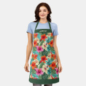 Lebhafte, personalisierbare tropische Flora Schürze (Getragen)