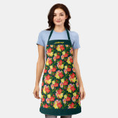 Lebhafte, personalisierbare tropische Flora Schürze (Getragen)