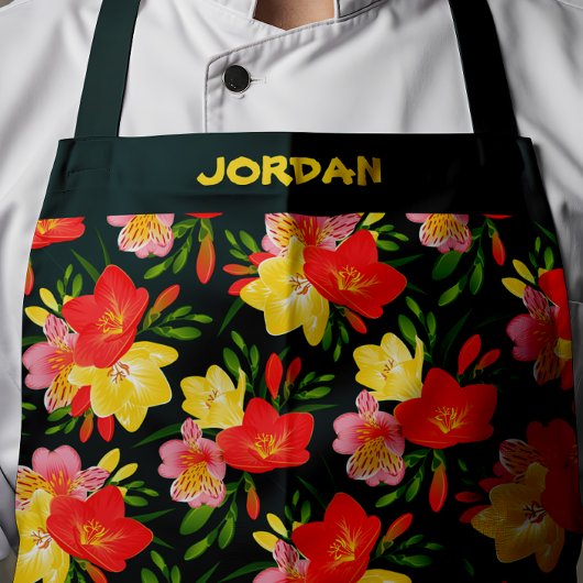 Lebhafte, personalisierbare tropische Flora Schürze