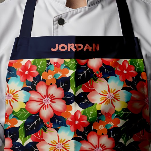 Lebhafte, personalisierbare tropische Flora Schürze