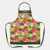 Lebhafte, personalisierbare tropische Flora Schürze (Vorderseite)