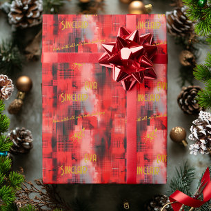 Lebhafte Personalisierte Geschenkwrap in Rot und G Geschenkpapier