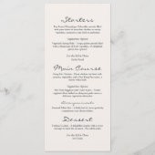 Lebhafte Personalisierte Hochzeit mit botanischem Menükarte (Rückseite)