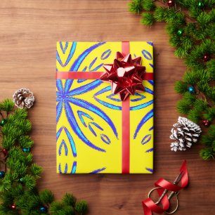 Lebhafte Petalen, Lila, rosa, blau und gelb Geschenkpapier
