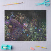 Lebhafte Pfau- und Blumendekoupage Seidenpapier (Basteln)