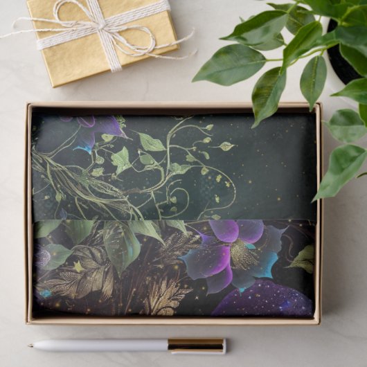 Lebhafte Pfau- und Blumendekoupage Seidenpapier (Geschenk)