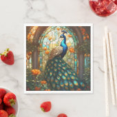 Lebhafte Pfauen Napkins: Der elegante Tisch Serviette (Beispiel)