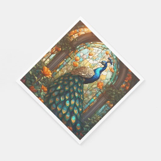 Lebhafte Pfauen Napkins: Der elegante Tisch Serviette (Ecke)