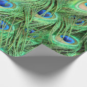 Lebhafte Pfauenfedern Geschenkpapier (Ecke)