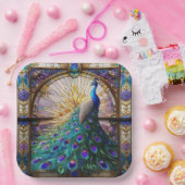 Lebhafte Pfauenpapier-Teller: Die elegante Tabelle Pappteller (Party)