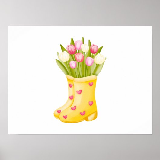 Lebhafte Pflanze in Boots Wasserfarbe Poster (Vorne)