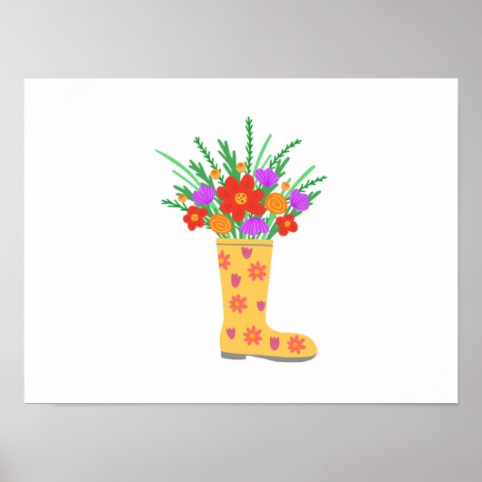 Lebhafte Pflanze in Stiefeln Poster (Vorne)