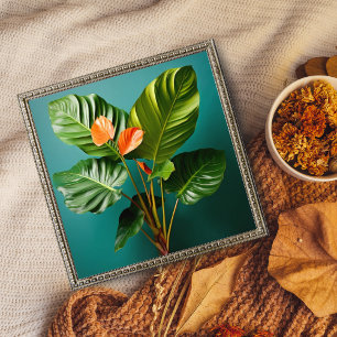 Lebhafte Philodendron- und Anthurium-Blume Fotodruck