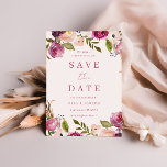 Lebhafte Pink-Aquarell-Blumenzeremonie Save The Date<br><div class="desc">Vibrannte Pink Watercolor Blumenzauber Hochzeit Sichern Sie das Datum Sehen Entsprechende Sammlung in Nest und Nest Store</div>