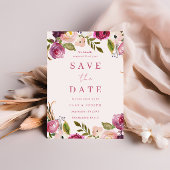 Lebhafte Pink-Aquarell-Blumenzeremonie Save The Date
