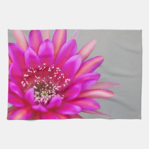 Lebhafte Pink Cactus Blume Blütenblätter Geschirrtuch