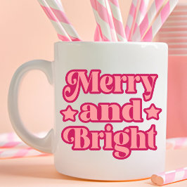 Lebhafte Pink Merry und helle Weihnachten Jumbo-Tasse