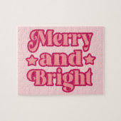 Lebhafte Pink Merry und helle Weihnachten Puzzle (Horizontal)