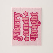 Lebhafte Pink Merry und helle Weihnachten Puzzle (Vertikal)
