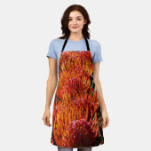 Lebhafte Pinsel-Protea-Blume im Blut Schürze (Getragen)