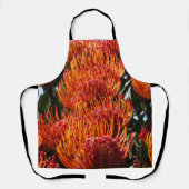 Lebhafte Pinsel-Protea-Blume im Blut Schürze (Vorderseite)