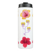 Lebhafte Pixel Art Tropical Blume Thermosbecher (Vorderseite)