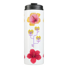 Lebhafte Pixel Art Tropical Blume Thermosbecher