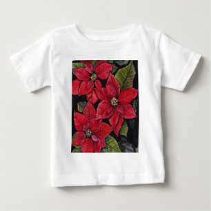 Lebhafte Poinsettia in Wasserfarbe Baby T-shirt