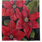 Lebhafte Poinsettia in Wasserfarbe Duschvorhang (Vorderseite)