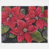 Lebhafte Poinsettia in Wasserfarbe Fleecedecke (Vorderseite (Horizontal))