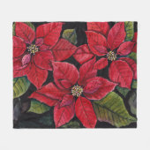 Lebhafte Poinsettia in Wasserfarbe Fleecedecke (Vorderseite (Horizontal))