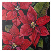 Lebhafte Poinsettia in Wasserfarbe Fliese (Vorderseite)