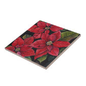 Lebhafte Poinsettia in Wasserfarbe Fliese (Seite)