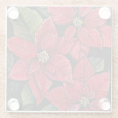 Lebhafte Poinsettia in Wasserfarbe Glasuntersetzer (Rückseite)