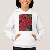 Lebhafte Poinsettia in Wasserfarbe Hoodie (Vorderseite)