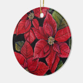 Lebhafte Poinsettia in Wasserfarbe Keramik Ornament (Links)
