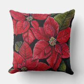 Lebhafte Poinsettia in Wasserfarbe Kissen (Vorderseite)