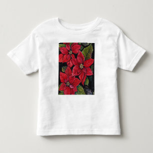 Lebhafte Poinsettia in Wasserfarbe Kleinkind T-shirt