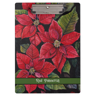Lebhafte Poinsettia in Wasserfarbe Klemmbrett