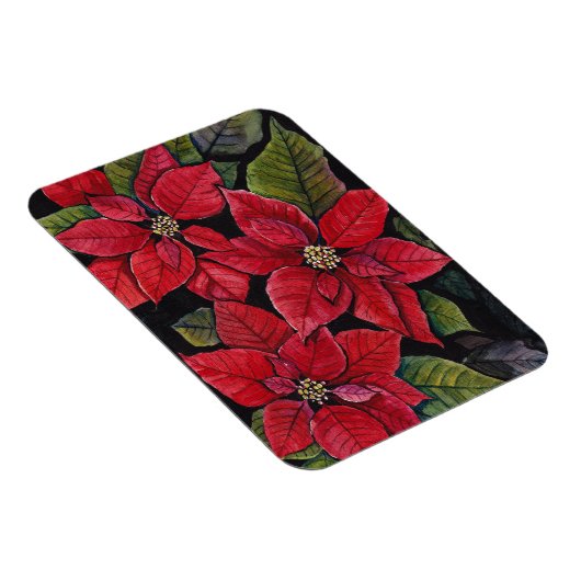 Lebhafte Poinsettia in Wasserfarbe Magnet (Rechte Seite)