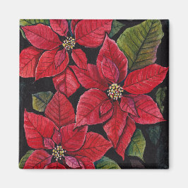 Lebhafte Poinsettia in Wasserfarbe Magnet