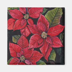Lebhafte Poinsettia in Wasserfarbe Magnet