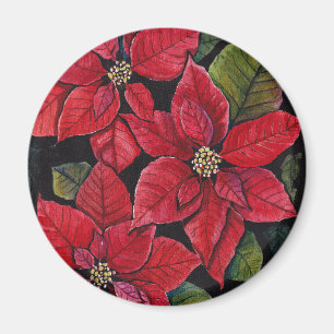 Lebhafte Poinsettia in Wasserfarbe Magnet