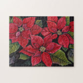 Lebhafte Poinsettia in Wasserfarbe Puzzle (Horizontal)