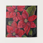 Lebhafte Poinsettia in Wasserfarbe Wandteppich (Vorderseite)