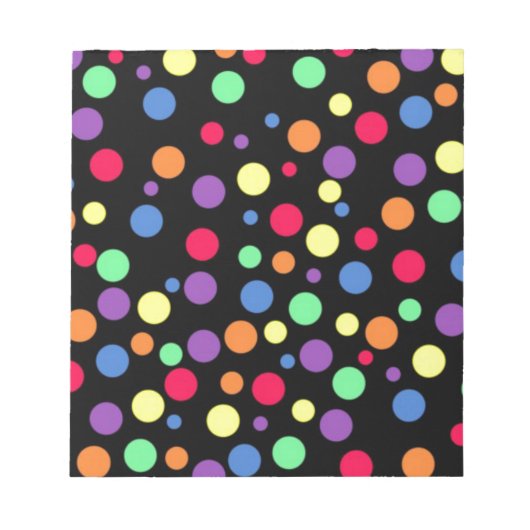 Lebhafte Polka-Punkte Notizblock (Vorderseite)