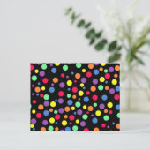Lebhafte Polka-Punkte Postkarte (Stehend Vorderseite)